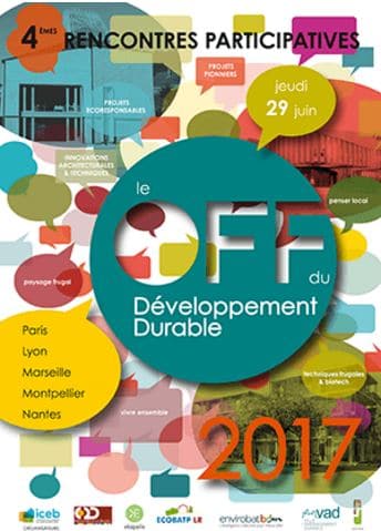 affiche off DD Le Off du Développement Durable à l’ENSAM Montpellier – 29 juin de 8h30 à 17h30 – ECOBATP LR