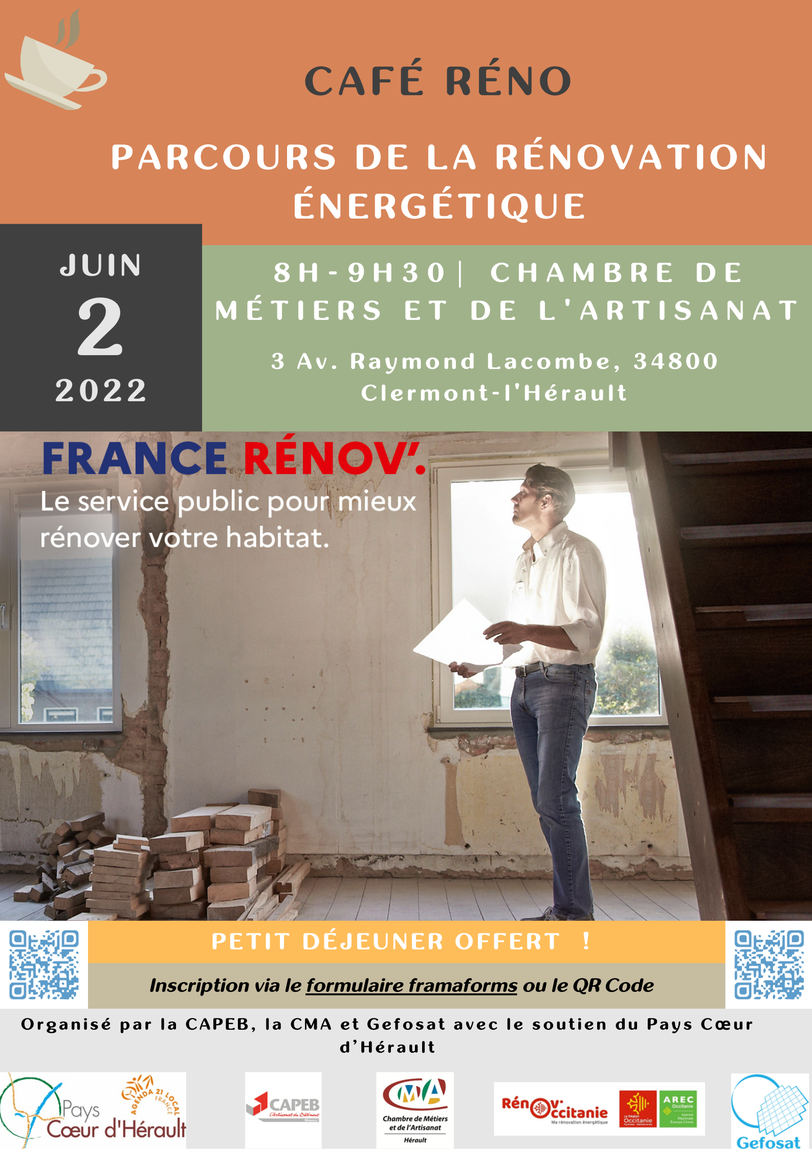 Café Réno à Clermont l’Hérault : Parcours de la rénovation énergétique