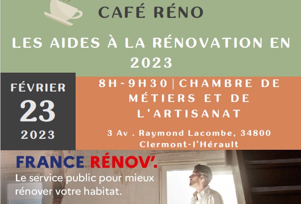 Artisans du Pays Cœur d’Hérault : un nouveau « Café Réno » le 23 février est organisé pour vous !
